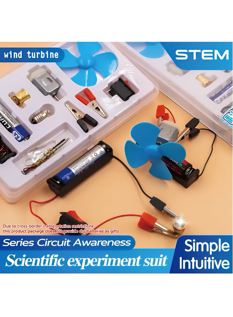 ALMiHomi DIY Science Experiment Kit for Kids – Electric Circuit Physics Set with Fan, Light Bulb, and Motor – STEM Educational Toy for School Science Projects & Engineering Learning (12Pcs Set) - Image 4